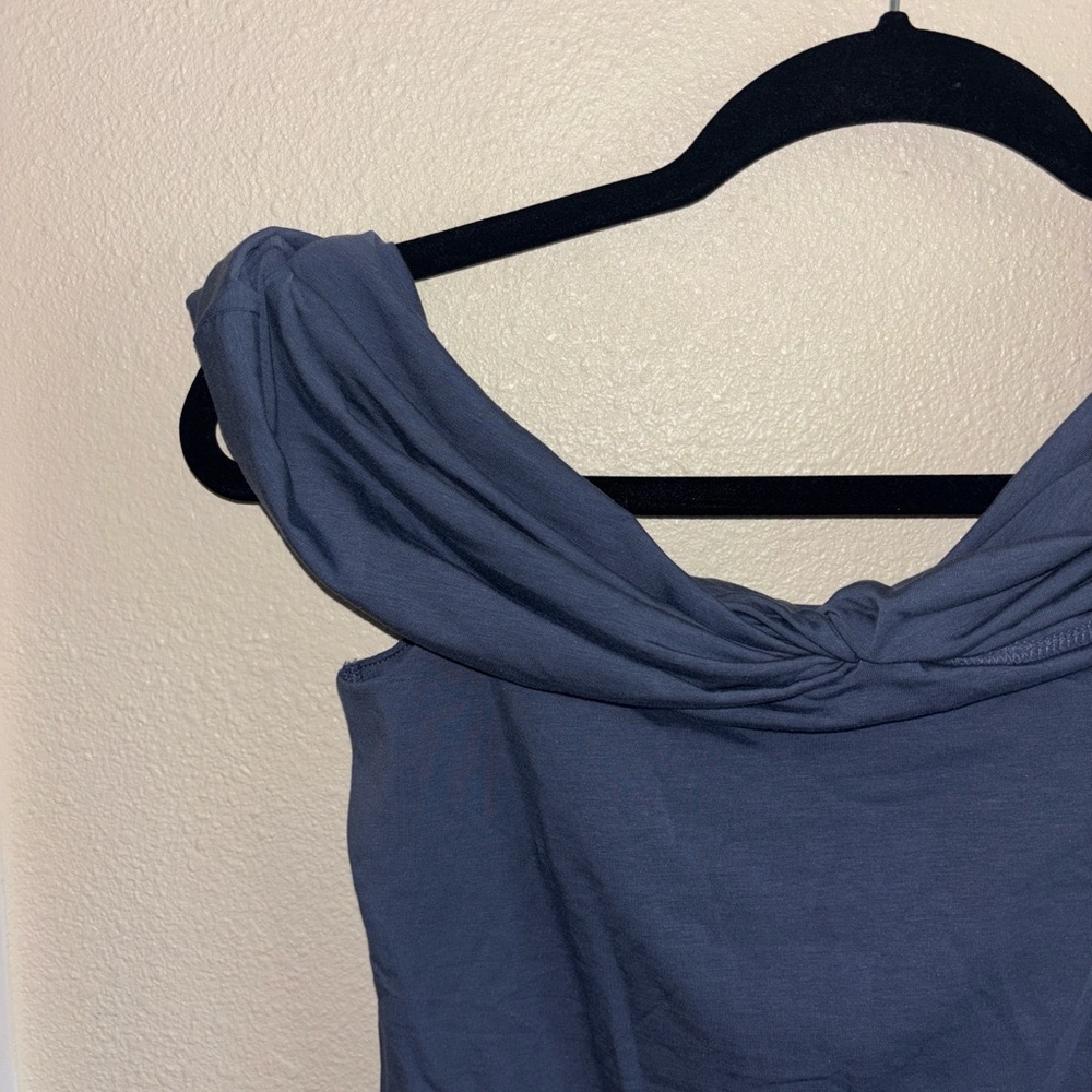Abercrombie & Fitch Blue Indigo Off-Shoulder Blouse - Picture 3 of 4